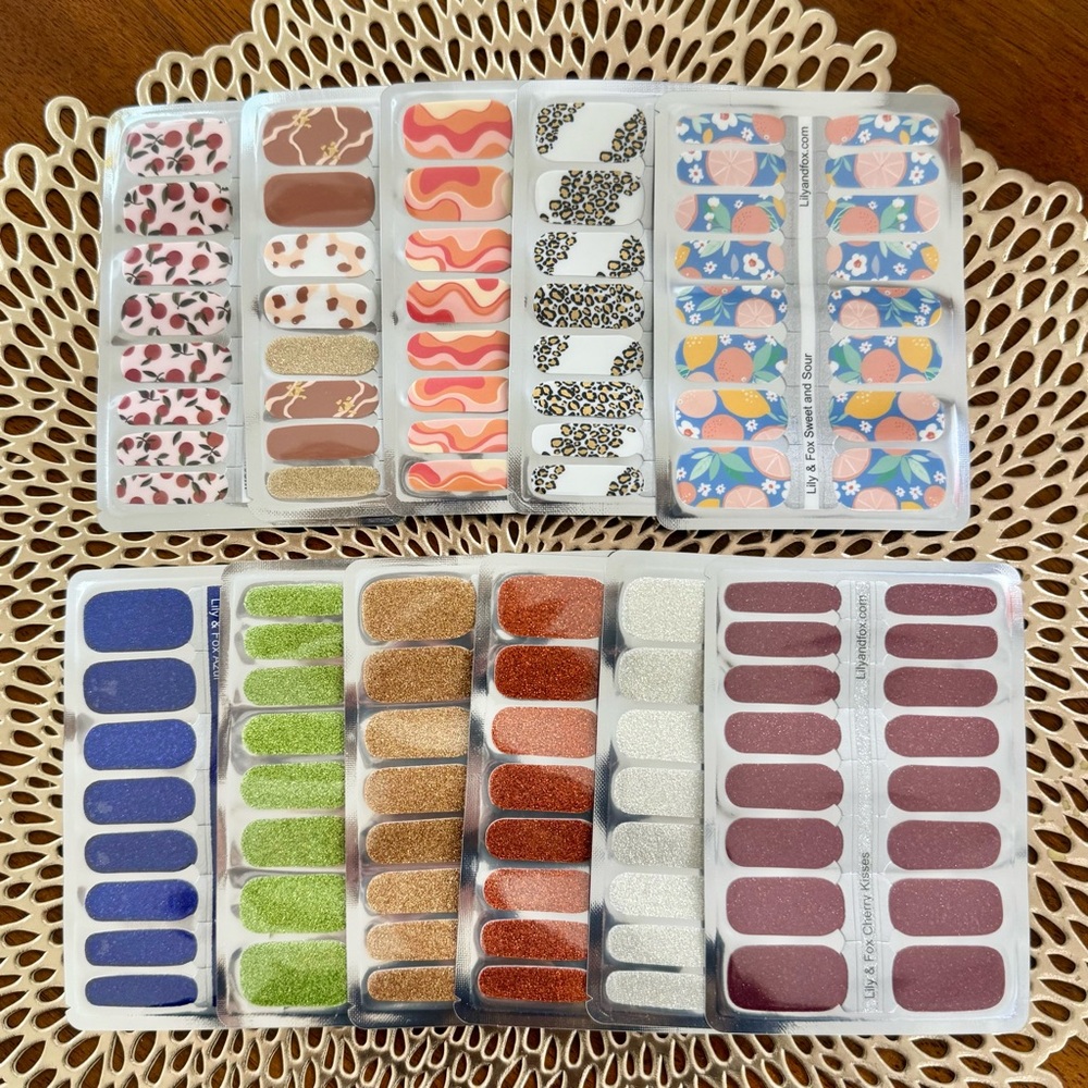 Lot of 11 Lily & Fox Nail Strip Stickers
